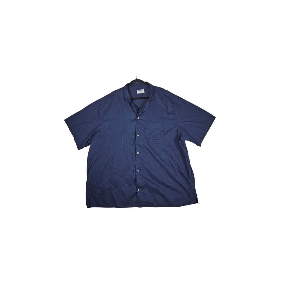 Old Navy Men's 4XL Tall Navy Linen Blend Camp Shirt